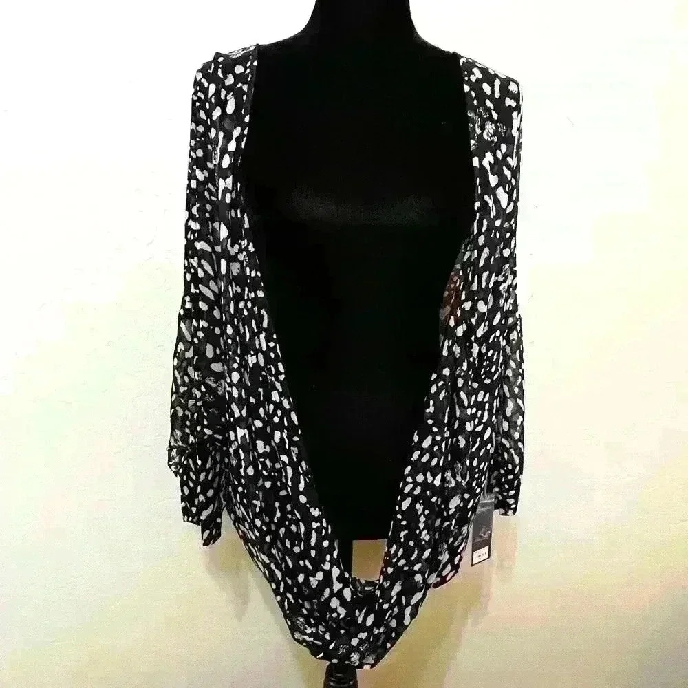 NWT Jennifer Lopez Sheer Surplice Cleavage Top Shirt 3X